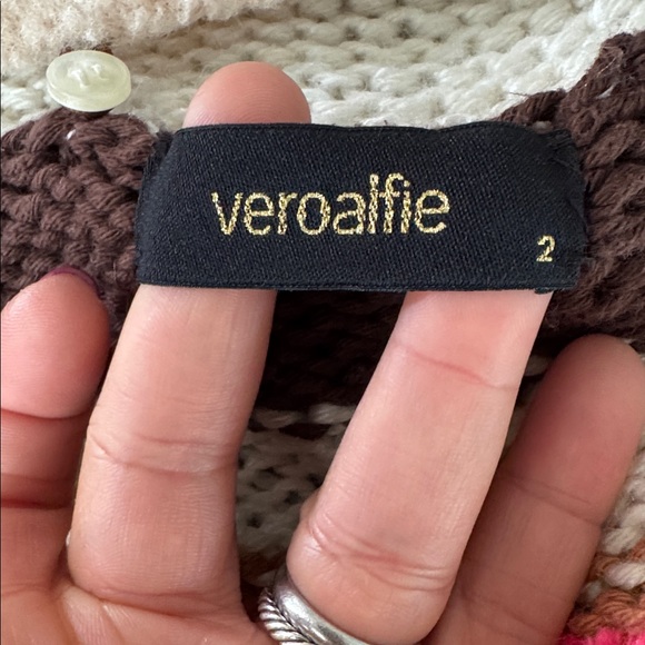 Anthropologie Vero Alfie Hand-Knit Cardigan Sweater Size 2 - Picture 15 of 16